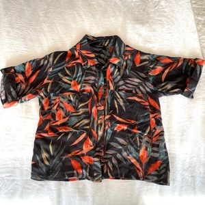 Knot Sisters - Tropical Boxy Button Down T ( XS )